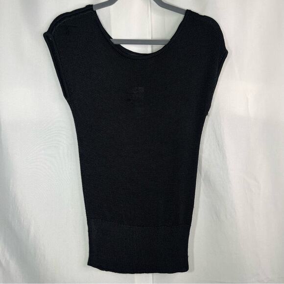 Ann Taylor Black Knit Ribbed Blouse XS - Picture 10 of 13